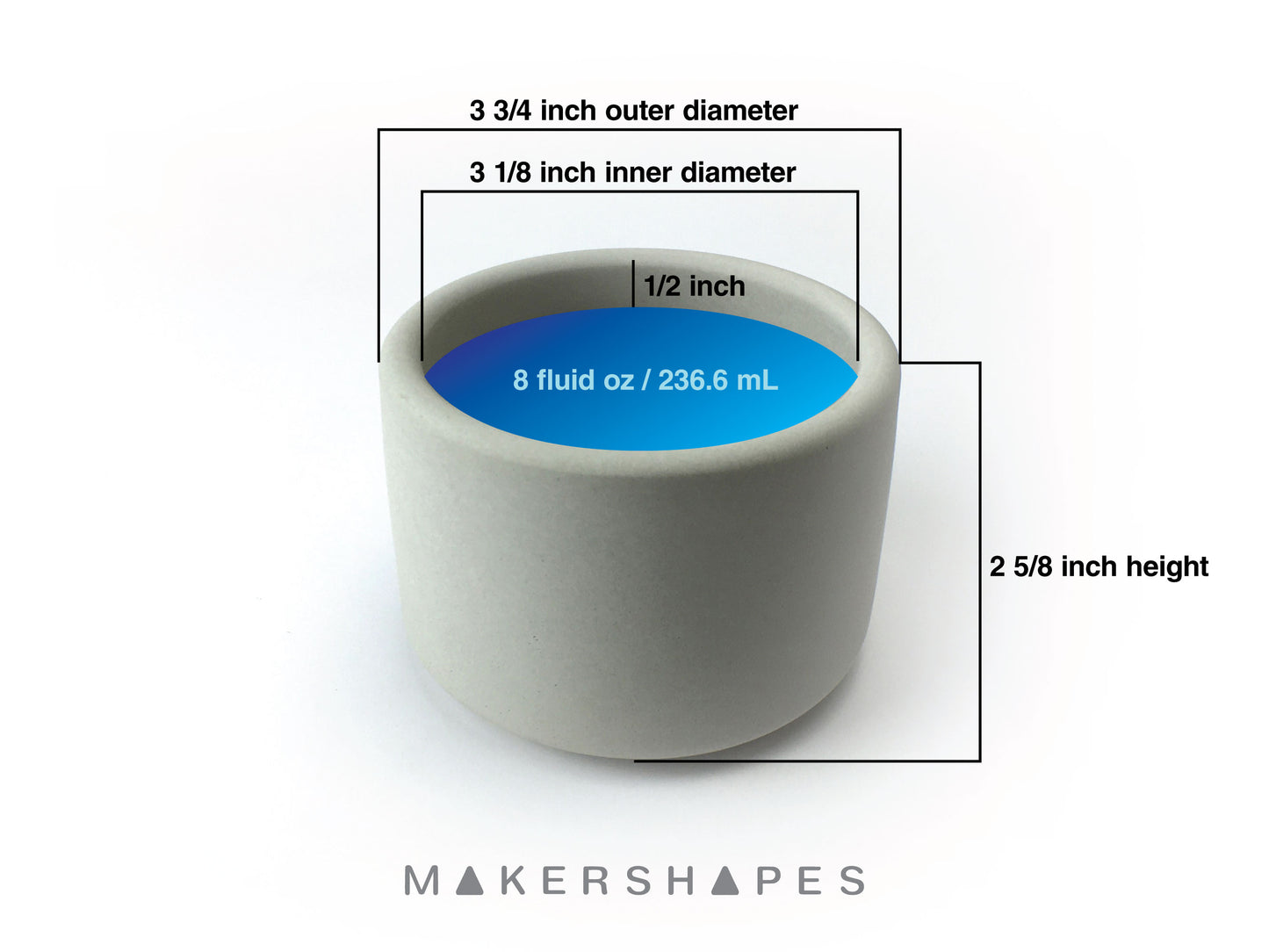 8 oz CYLINDER vessel mold (Classic, Small)